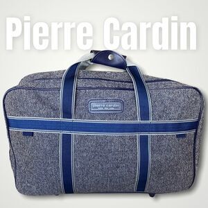 Pierre Cardin, Vintage Tweed Luggage Large Weekender Carry On Travel Bag Unisex